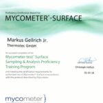 Zertifikat Mycometer Surface